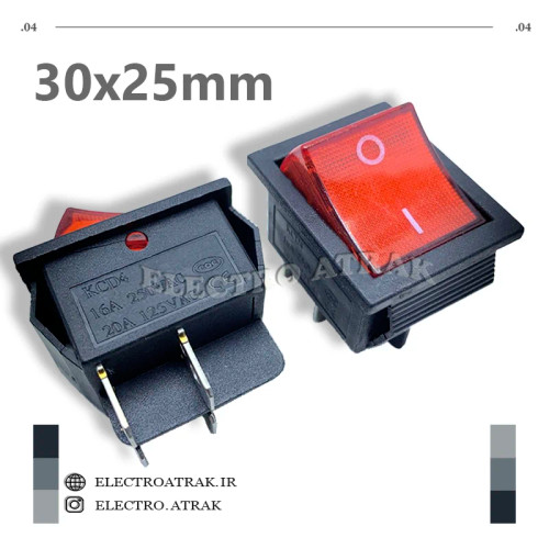 کلید راکر پهن چراغدار 16 آمپر